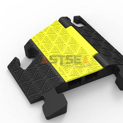 Small 2-Channel Rubber Cable Protector