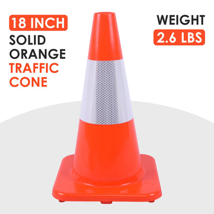 Solid Orange Economy Traffic Cones