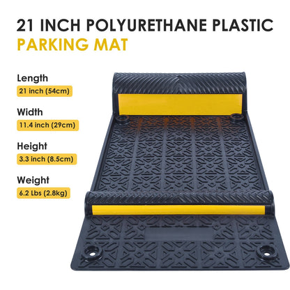 4-Pack Self-Adhesive Parking Mats with Reflective Stripes
