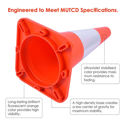 Flexible PVC Traffic Cones with Reflective Collars