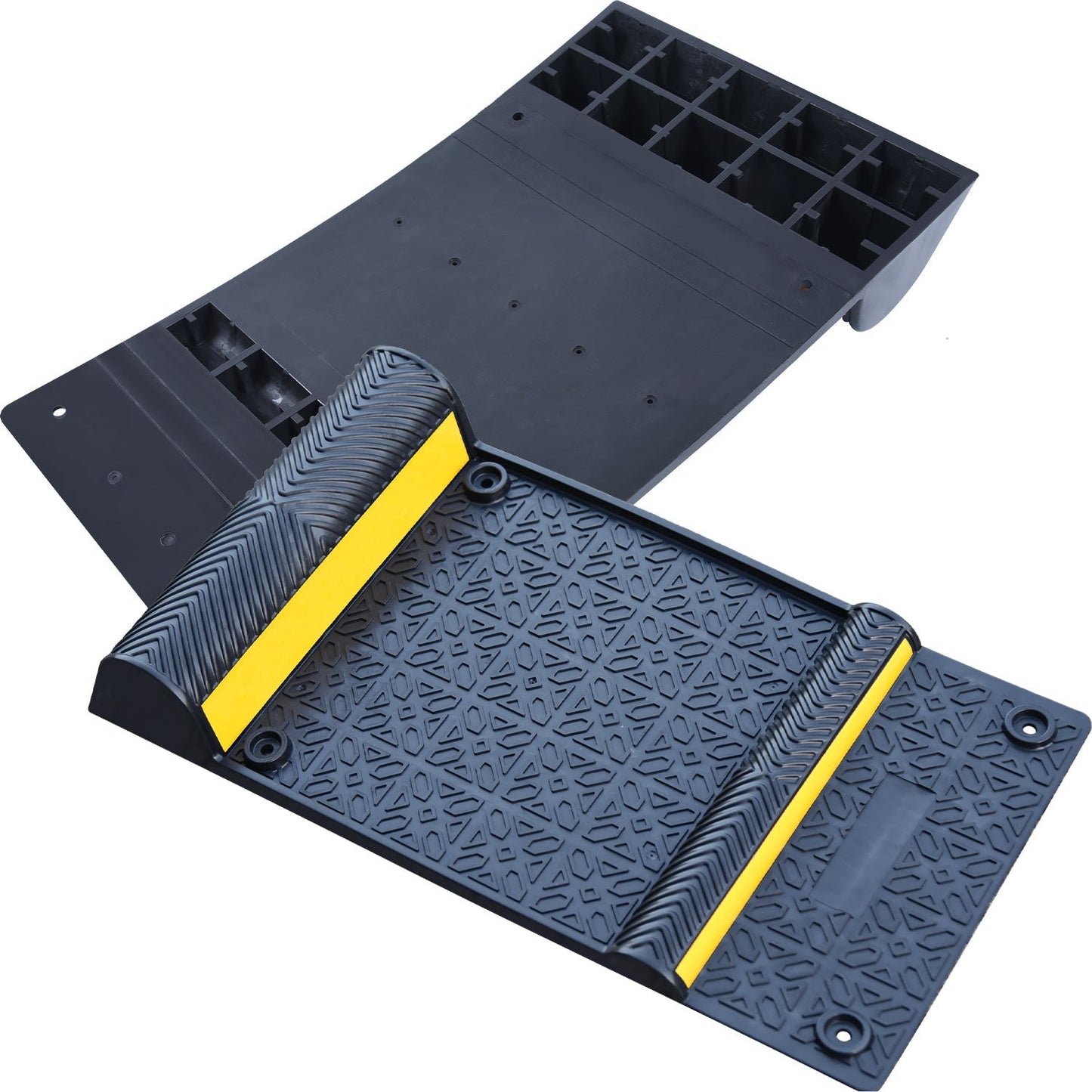 4-Pack Self-Adhesive Parking Mats with Reflective Stripes