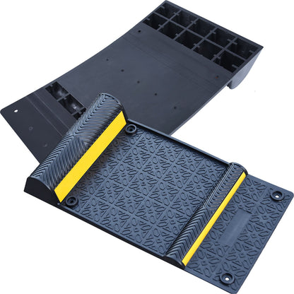 4-Pack Self-Adhesive Parking Mats with Reflective Stripes