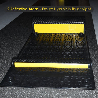 4-Pack Self-Adhesive Parking Mats with Reflective Stripes
