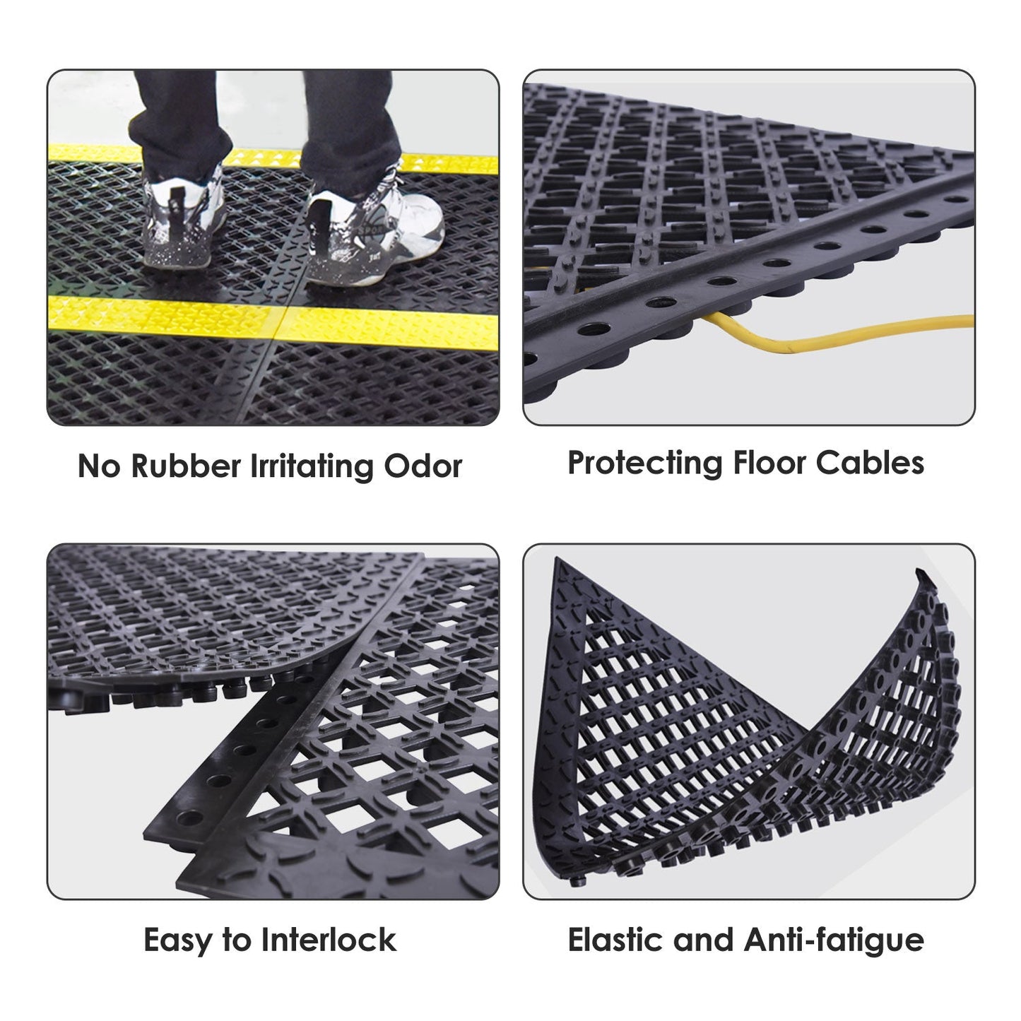 8-Pack Anti-Fatigue Interlocking Drainage Mats, 21 sq ft