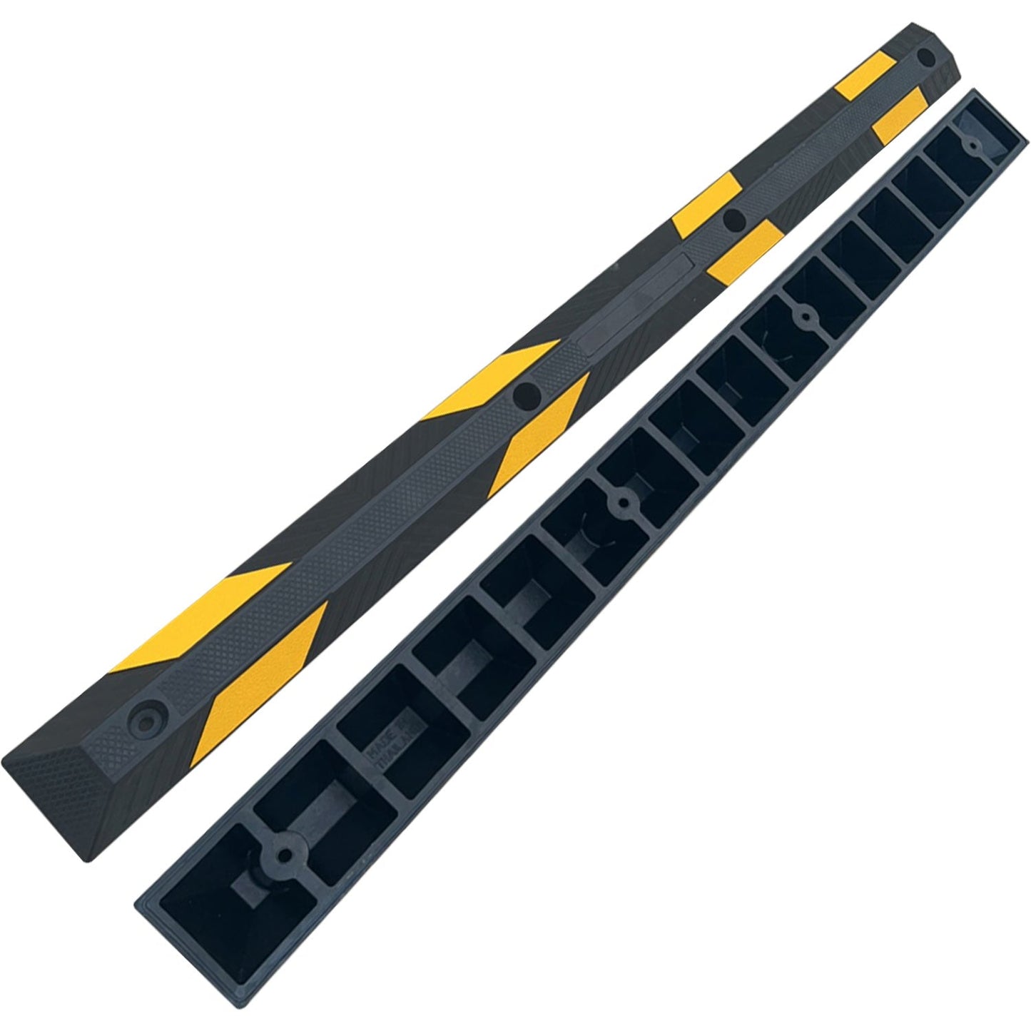 Heavy-Duty Rubber Parking Curb Wheel Stops with Reflective Markings