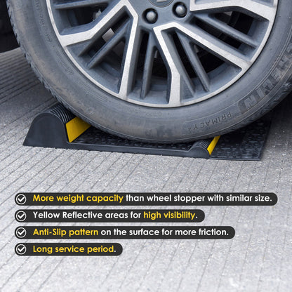 4PCS Car Parking Mat Self Adhesive with Yellow Reflective Stripe