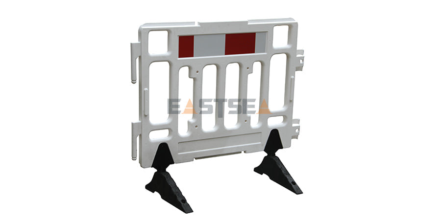 Modular Plastic Safety Barrier System with Heavy Base for Pedestrian Management & Traffic Safety