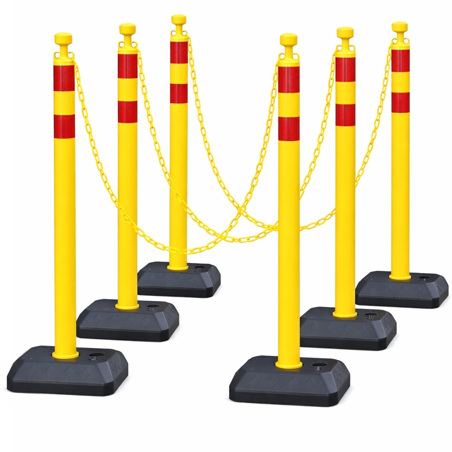 6-Pack Chain Post Set with Fillable Bases