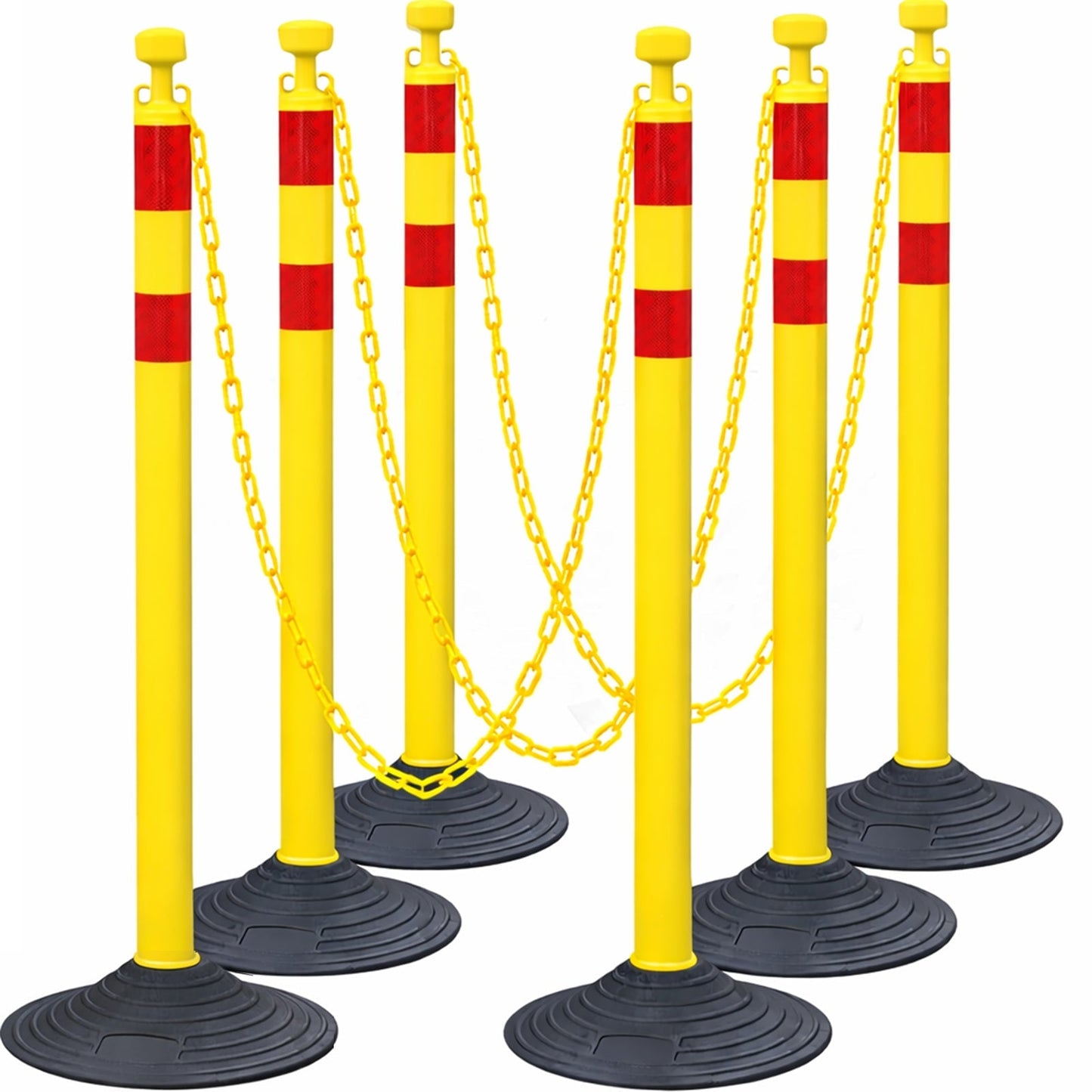 6-Pack Chain Post Set with Fillable Bases