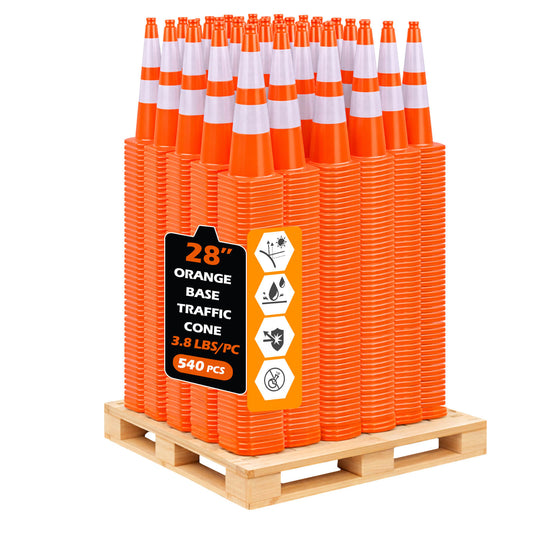 Solid Orange Economy Traffic Cones - front view