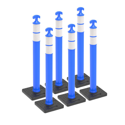 6-Pack T-Top Delineator Posts with Rubber or Water-Filled Bases