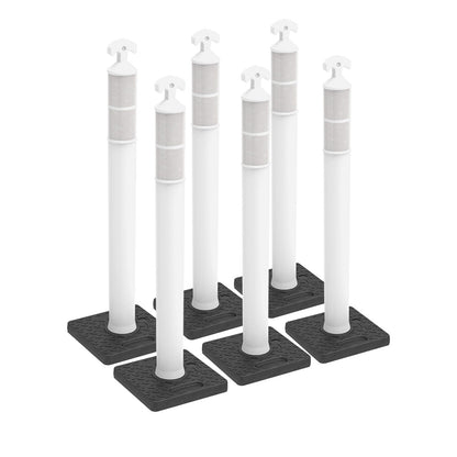 6-Pack T-Top Delineator Posts with Rubber or Water-Filled Bases