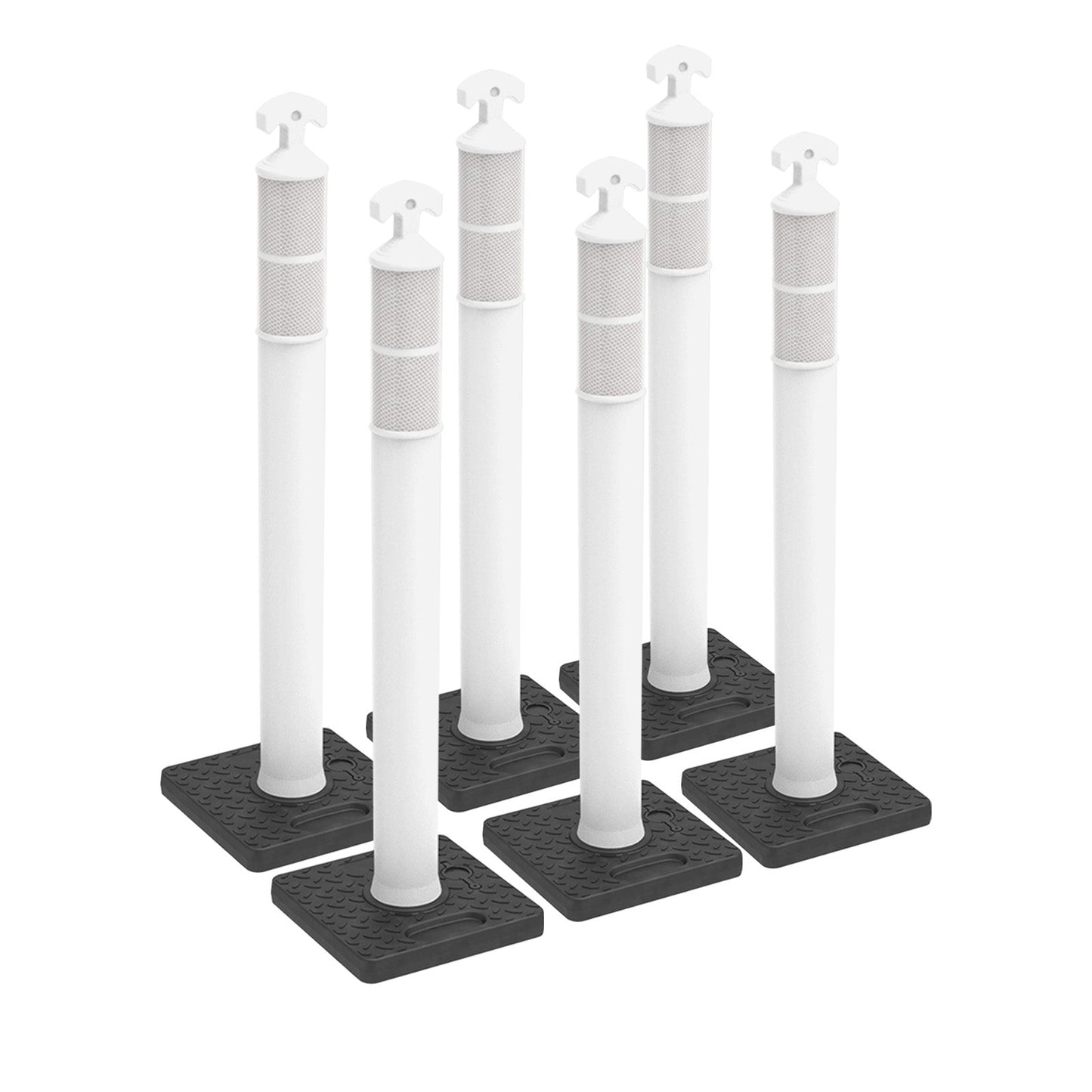 6PCS T-Top Delineator Post with Rubber /Water Filled Base