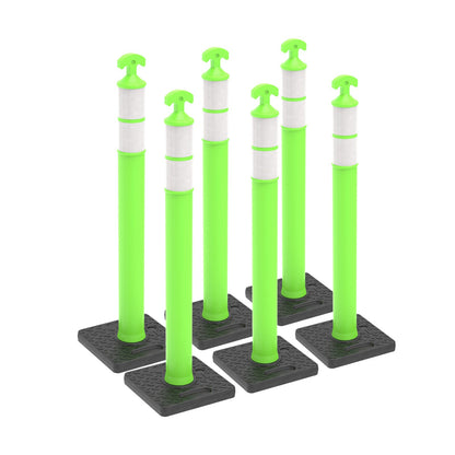 6-Pack T-Top Delineator Posts with Rubber or Water-Filled Bases