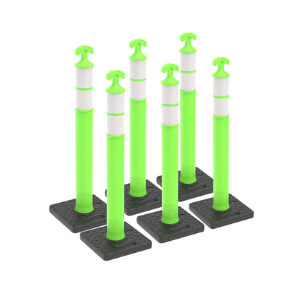 6-Pack T-Top Delineator Posts with Rubber or Water-Filled Bases