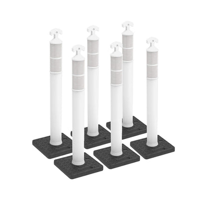 6-Pack T-Top Delineator Posts with Rubber or Water-Filled Bases