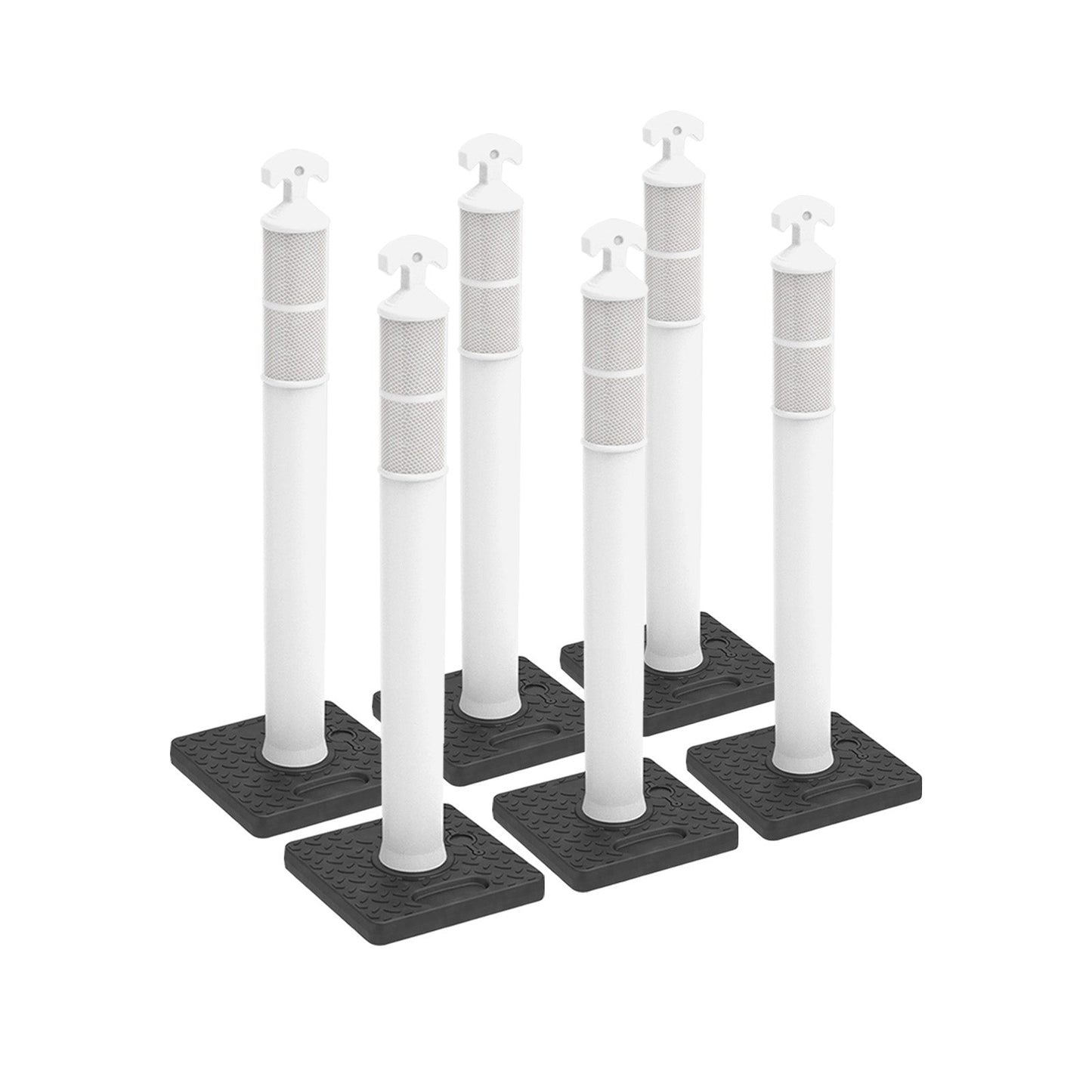 6PCS T-Top Delineator Post with Rubber /Water Filled Base