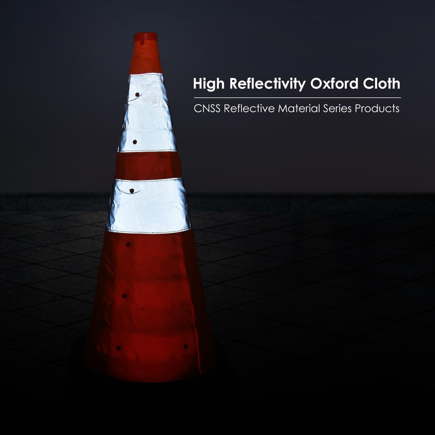 4-Pack 70 cm Collapsible Traffic Cones with Black Base