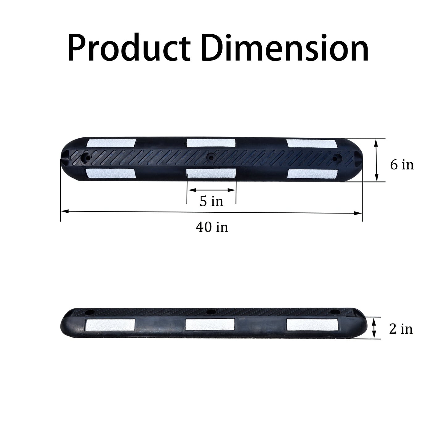 2PCS Bicyle Lane Separator Black/White