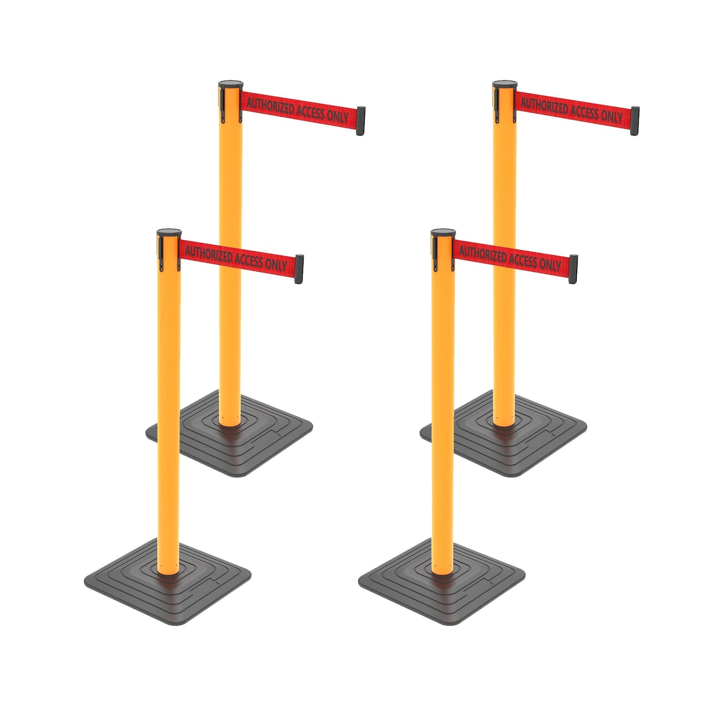 4-Pack 10ft Retractable Belt Stanchion Barriers
