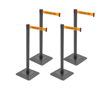 10ft Retractable Belt Stanchion Barrier - side angle
