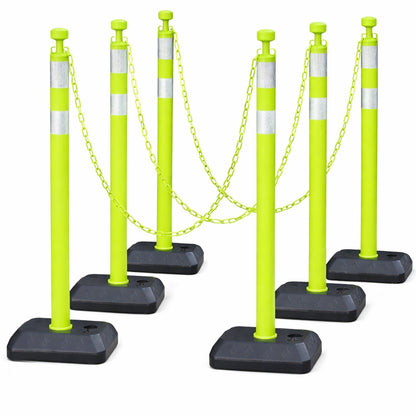 6-Pack Chain Post Set with Fillable Bases