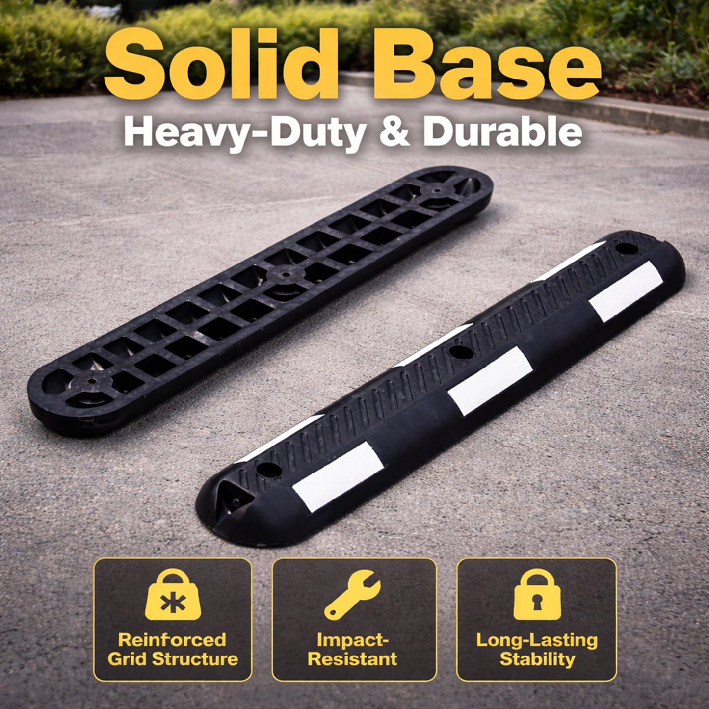 2-Pack Bicycle Lane Separators, Black/White