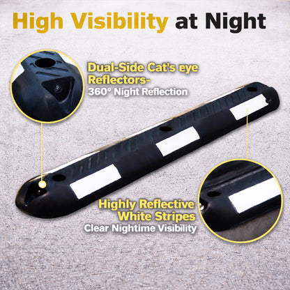 2PCS Bicyle Lane Separator Black/White