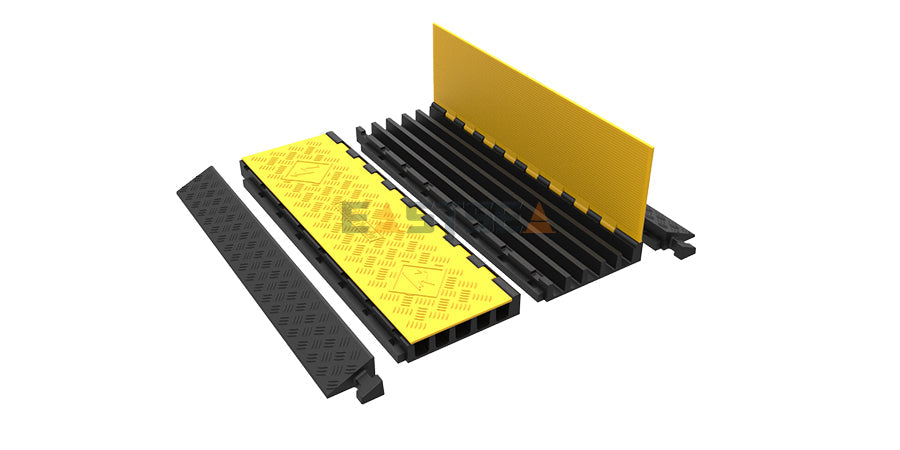 Système de protection de câbles AMS – rampe robuste emboîtable pour la protection des câbles et tuyaux en zones à fort trafic