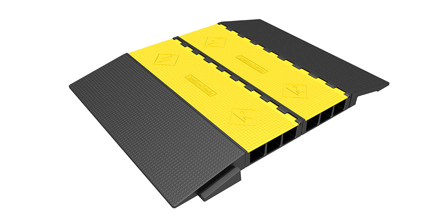 Système de protection de câbles AMS – rampe robuste emboîtable pour la protection des câbles et tuyaux en zones à fort trafic