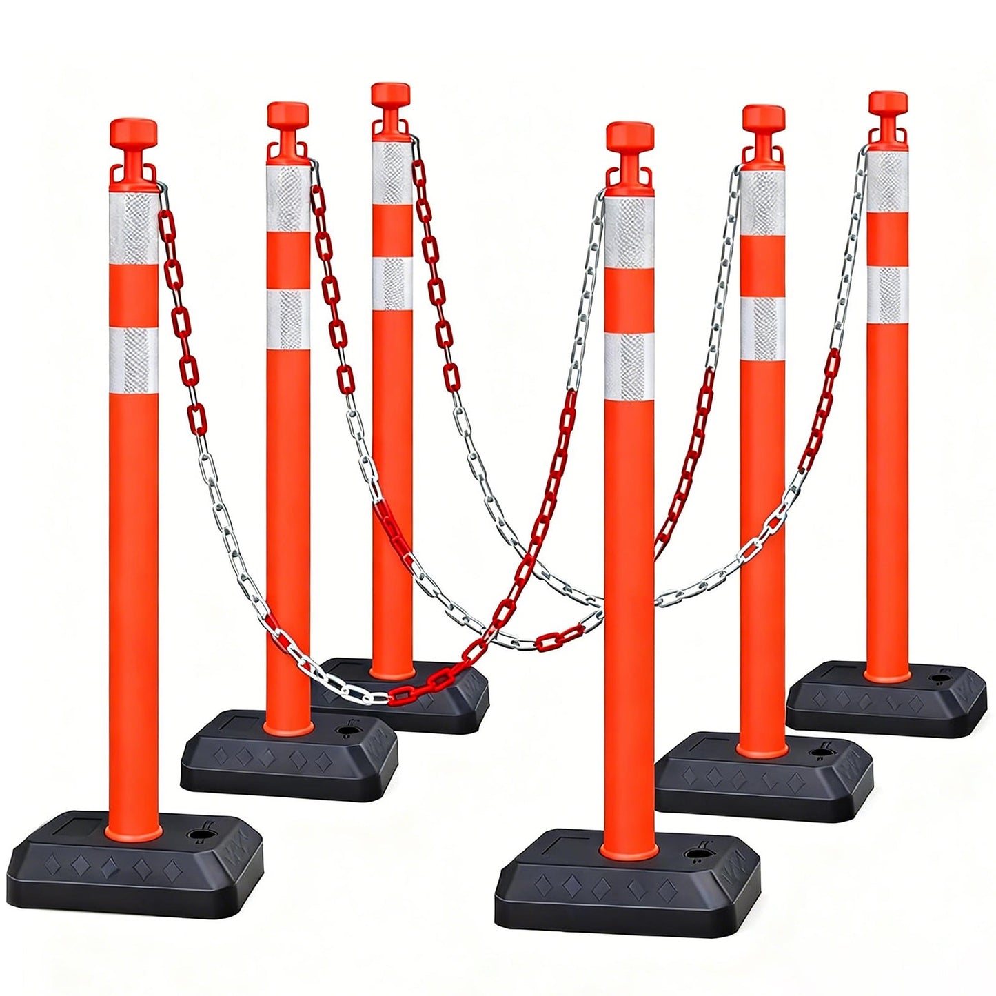 6-Pack Chain Post Set with Fillable Bases