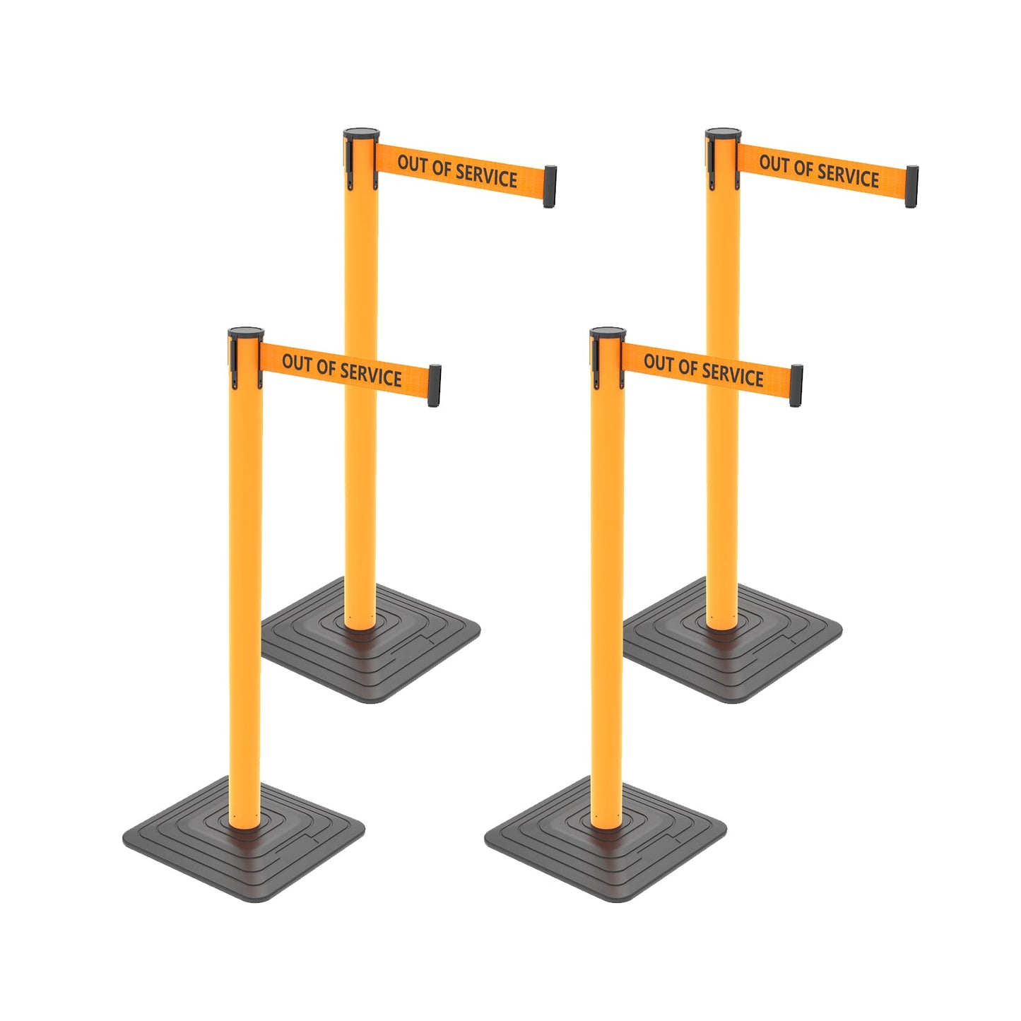 10ft Retractable Belt Stanchion Barrier - full setup