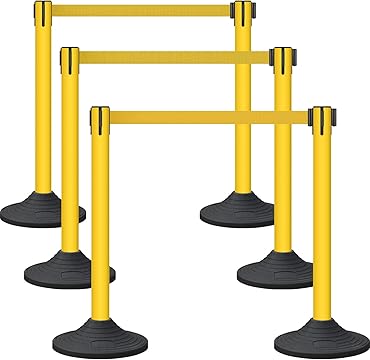 Plastic Retractable Stanchion with 300 cm Black Belt