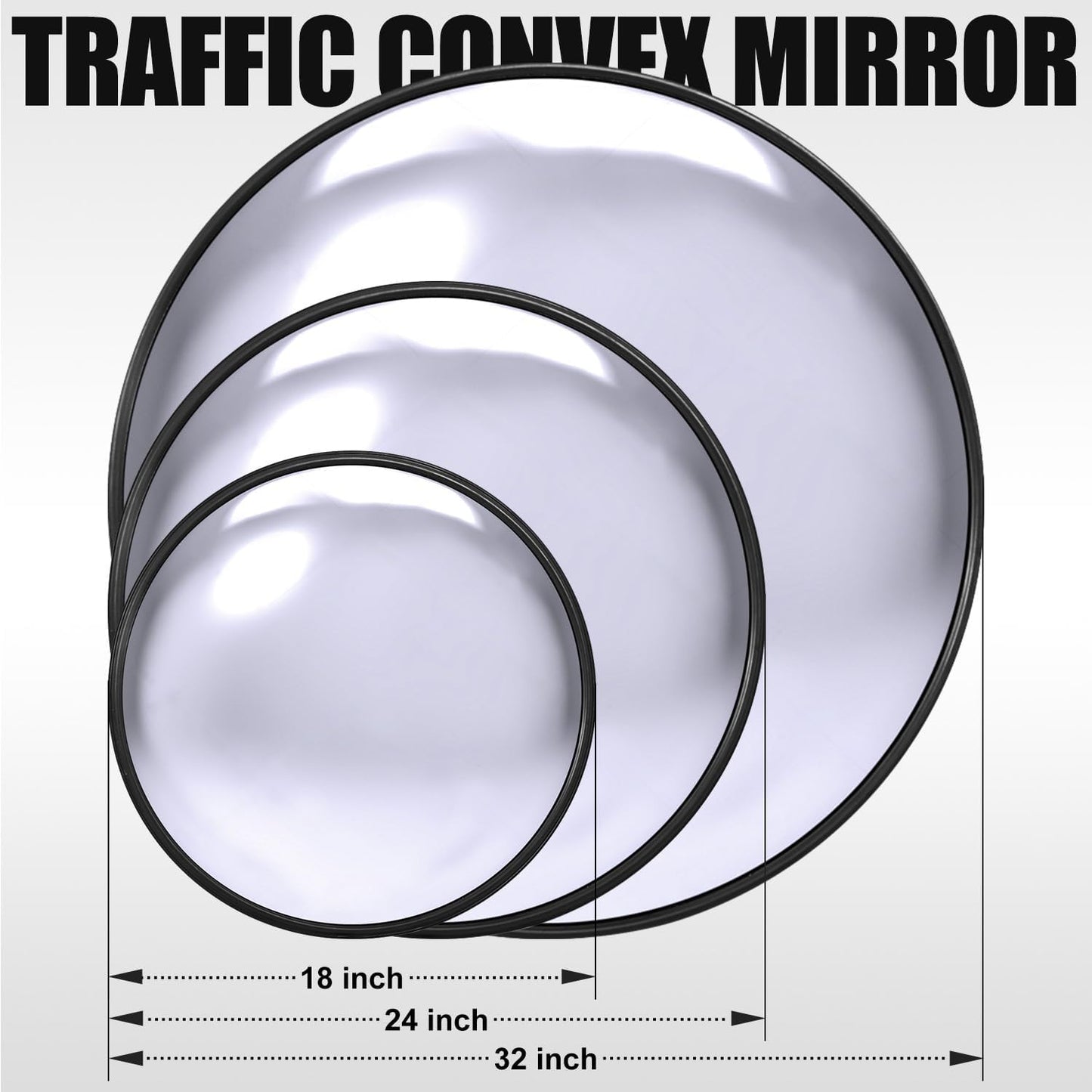 Wall-Mounted Convex Traffic Mirror, 45–80 cm