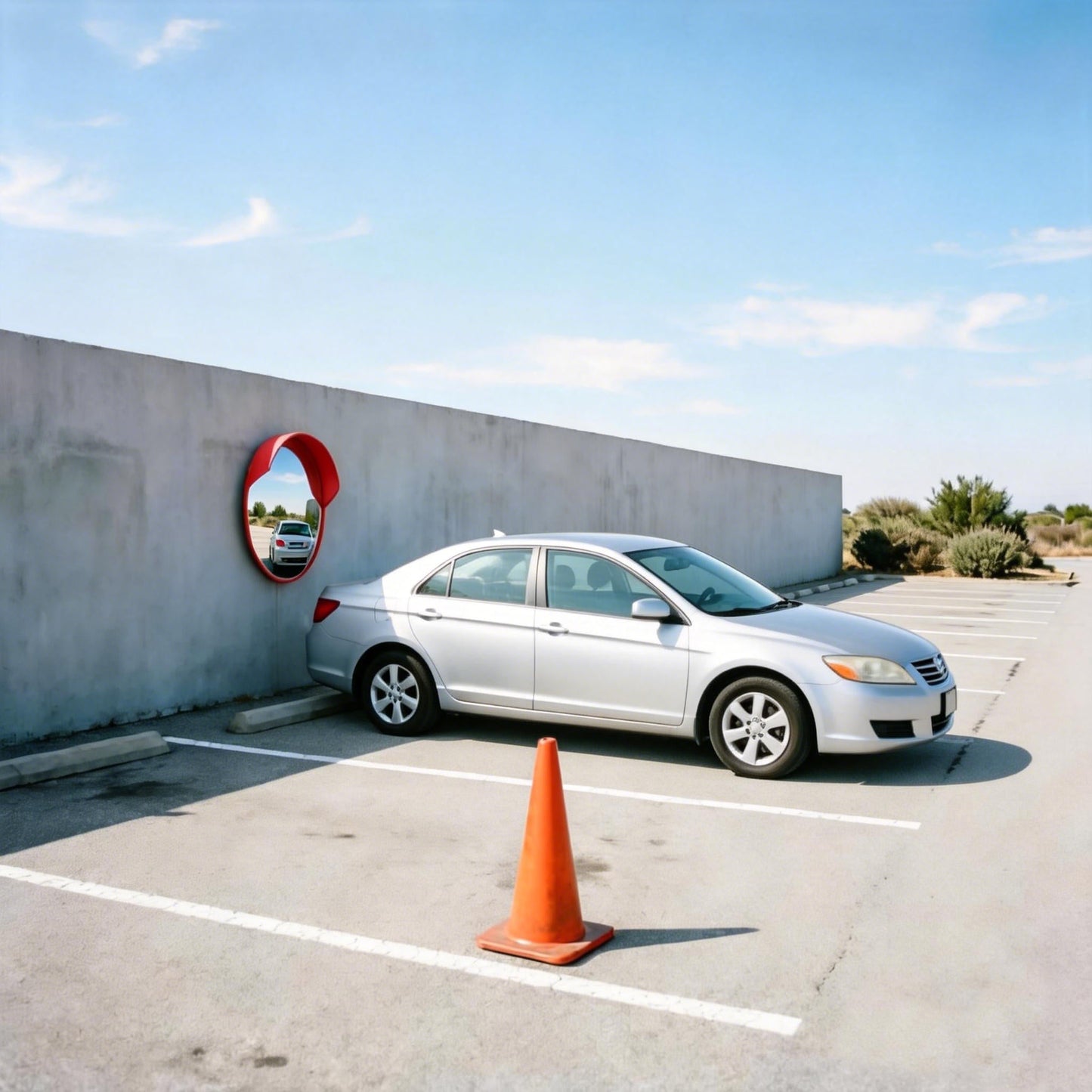 Wall-Mounted Convex Traffic Mirror, 45–80 cm
