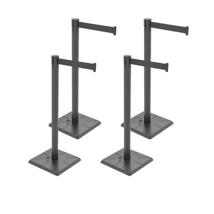 4-Pack 10ft Retractable Belt Stanchion Barriers