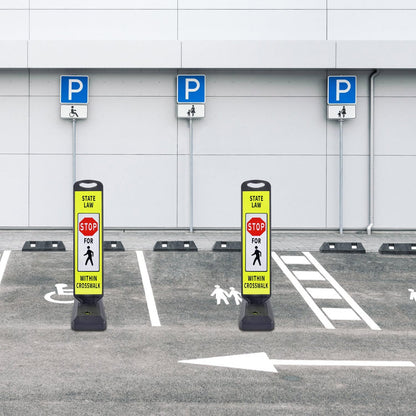 Vertical Panel with Pedestrian Cross Sign,Valet Parking,No Parking,ADA Sign