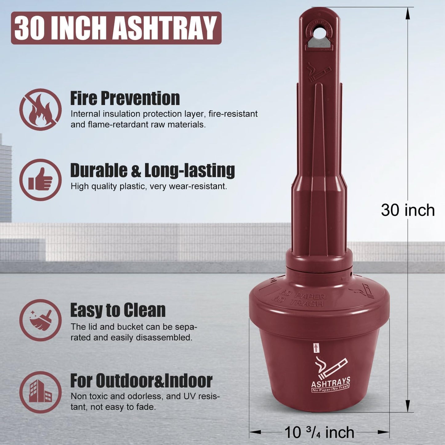 Outdoor Ashtray Cigarette Butt Receptacle