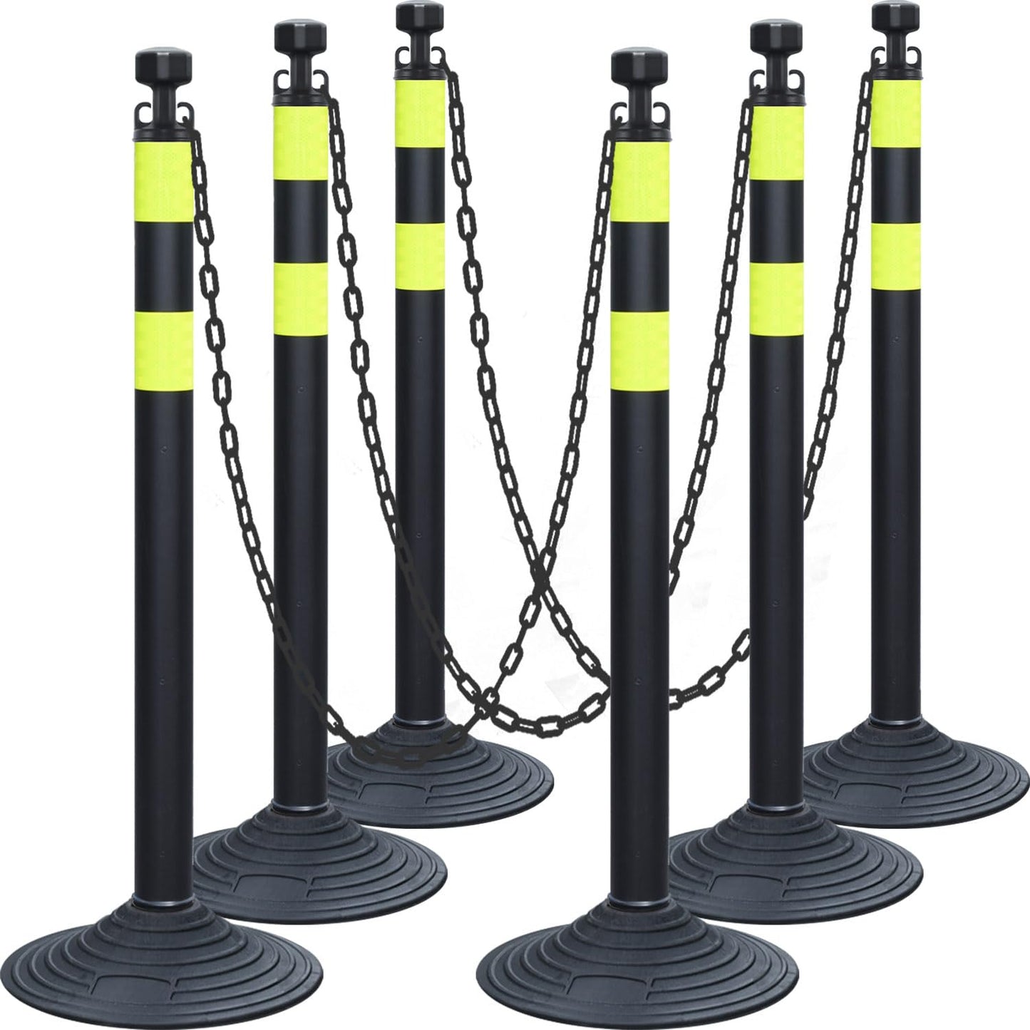 6-Pack Chain Post Set with Fillable Bases