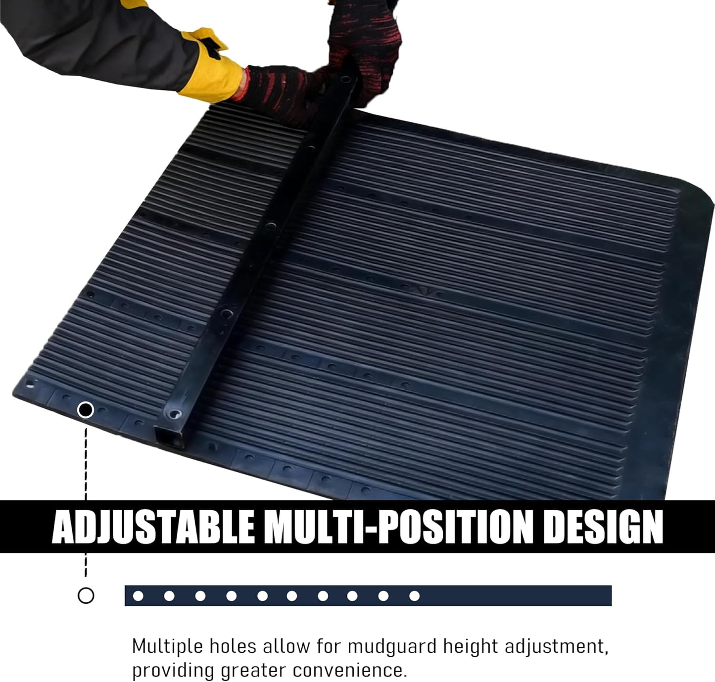 Rubber Mud Flaps with Adjustable Hitch-Mounted System