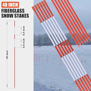 50-Pack Fiberglass Snow Stakes, 117 cm