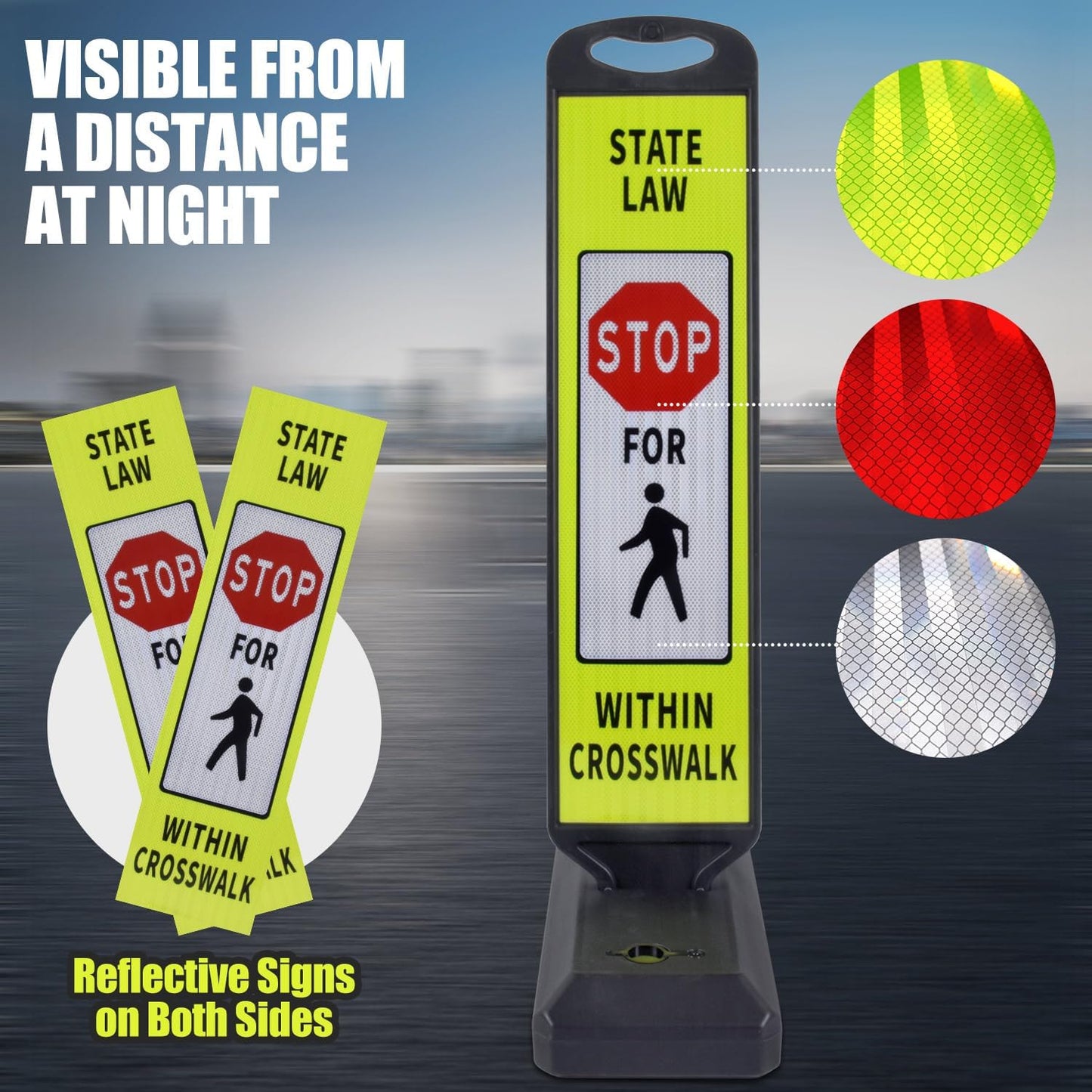 2-Pack 110 cm Double-Sided Reflective Parking Signs