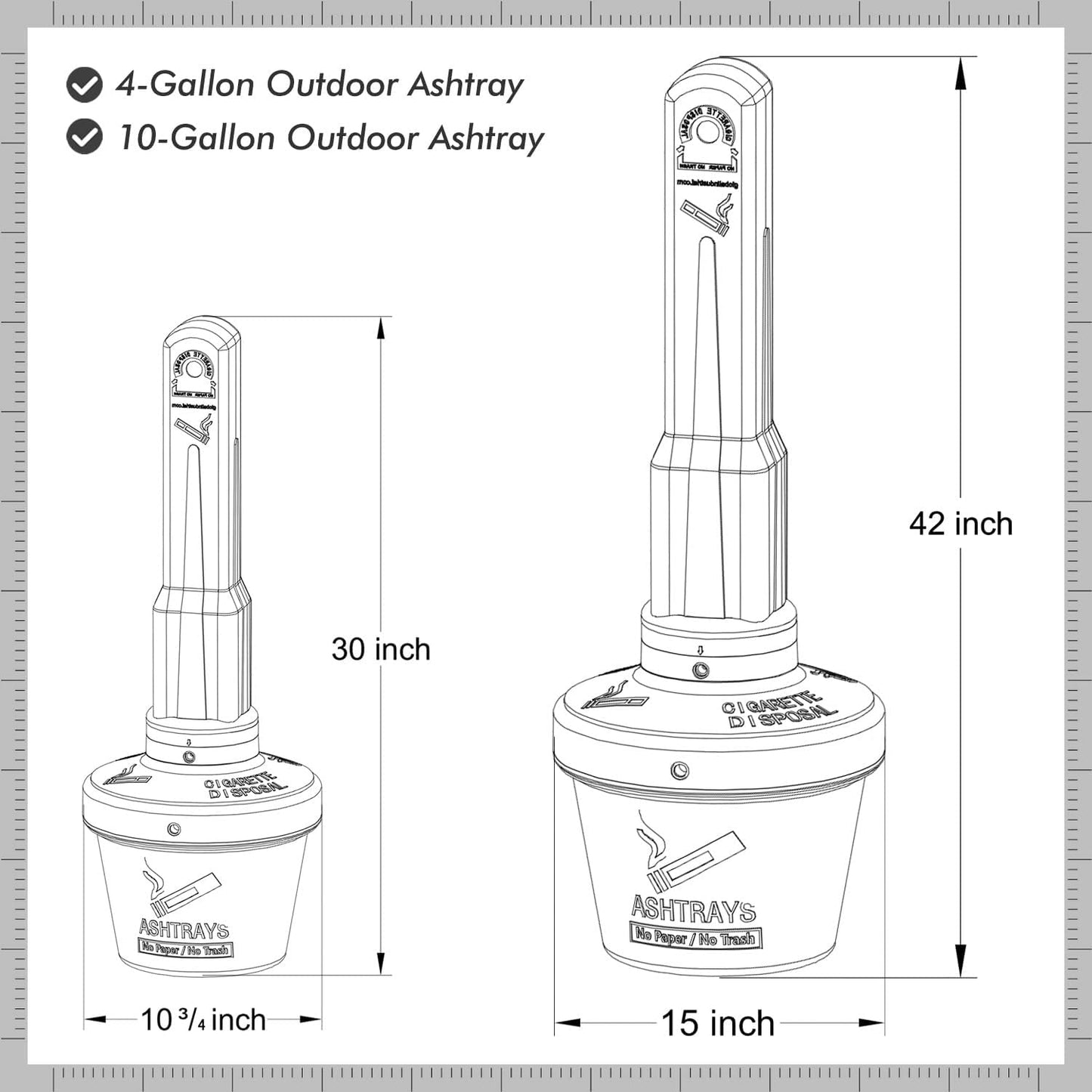 Outdoor Ashtray Cigarette Butt Receptacle