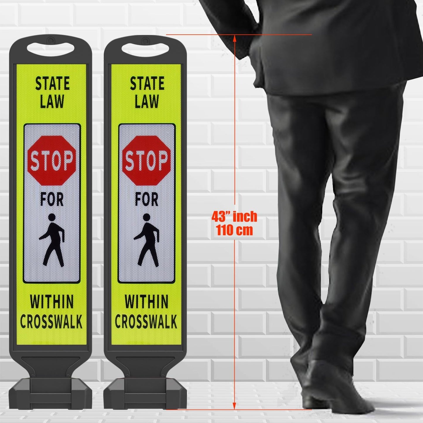 2-Pack 110 cm Double-Sided Reflective Parking Signs