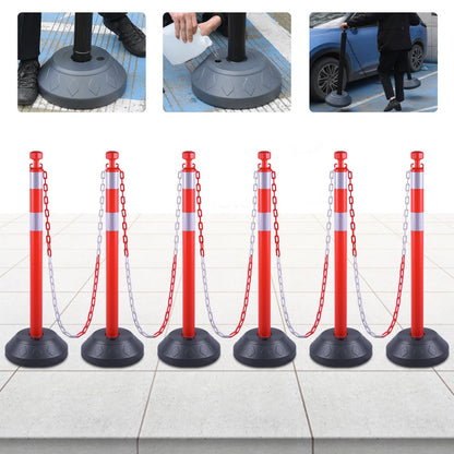 6-Pack Chain Post Set with Fillable Bases