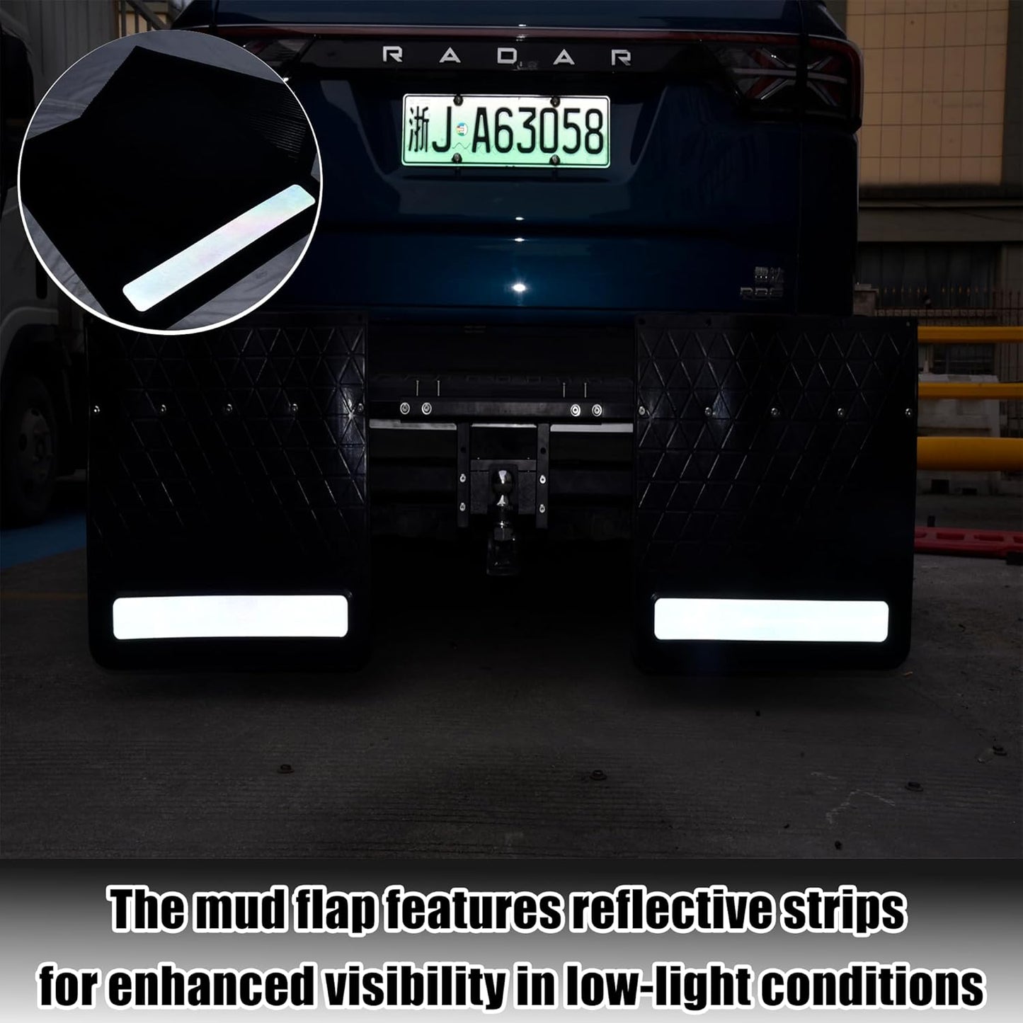 2-Pack Adjustable Hitch Mud Flaps for Trucks and Trailers