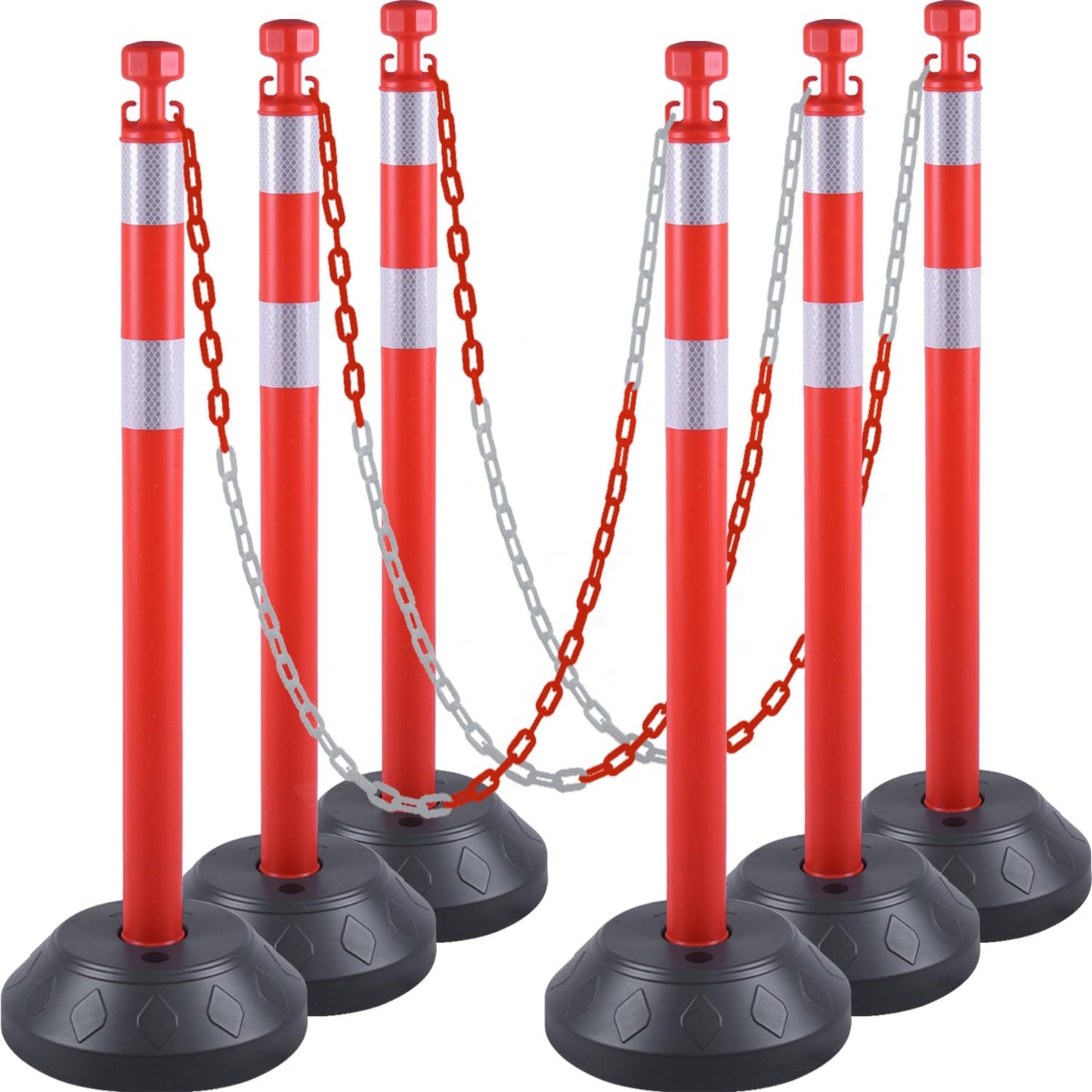 6-Pack Chain Post Set with Fillable Bases