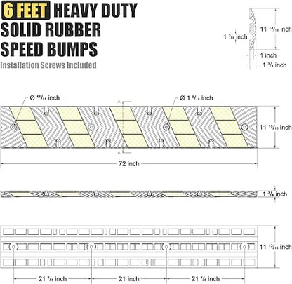 Heavy Duty Rubber Speed Bump Hump