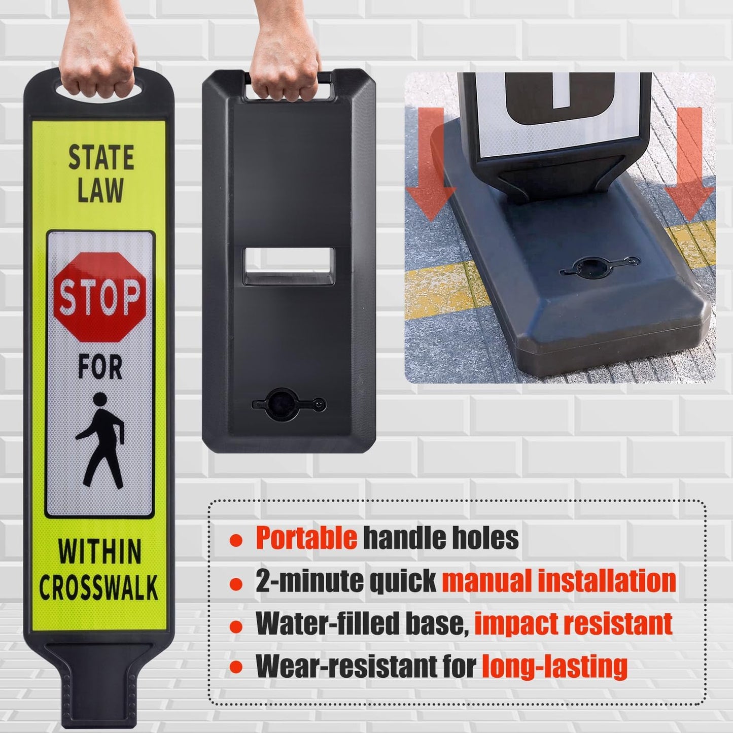 2-Pack 110 cm Double-Sided Reflective Parking Signs