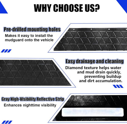 Rubber Mud Flaps with Adjustable Hitch-Mounted System
